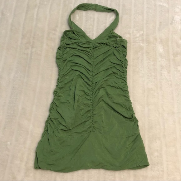 BOGO Free🦋 Long Luxury Green Ruched Halter Style Tank Top - Picture 11 of 11